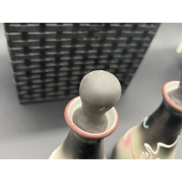 Gorgeous Japanese Moriage Dragon Ware Dueling Dragons Oil & Vinegar Bottles 6” - Picture 6 of 10